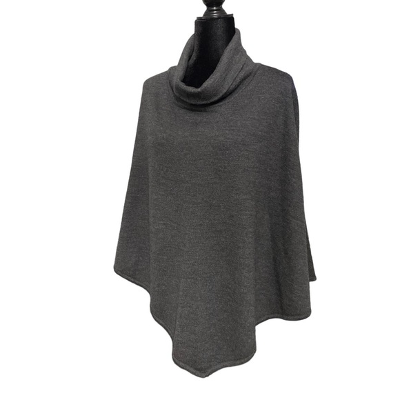 ORVIS Womens One Size Charcoal Gray 100% Merino Wool Poncho - Picture 1 of 8